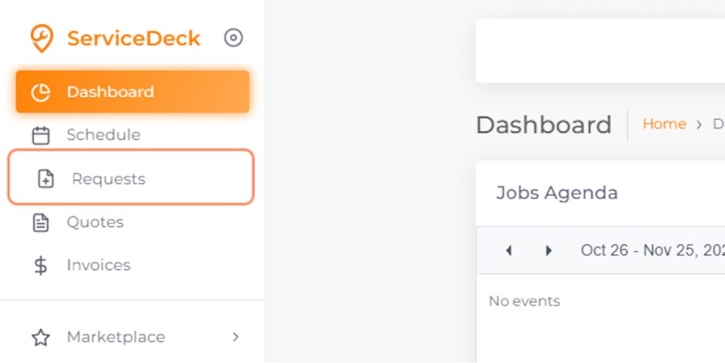 Create Request on Marketplace - Help Desk